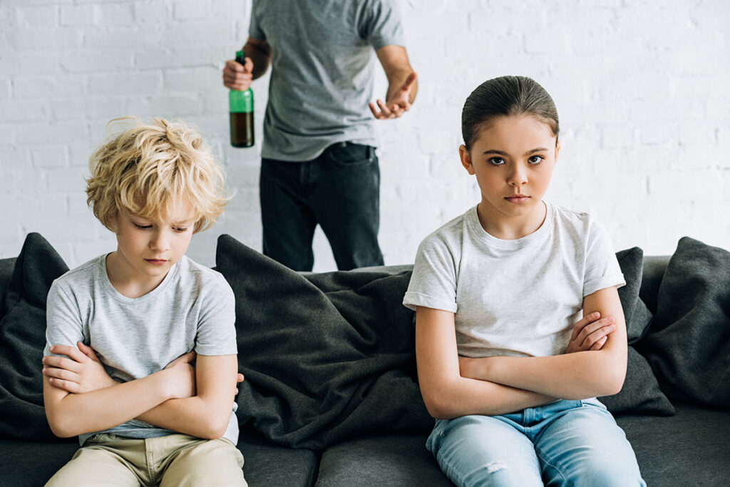 Children learning how to deal with an alcoholic parent